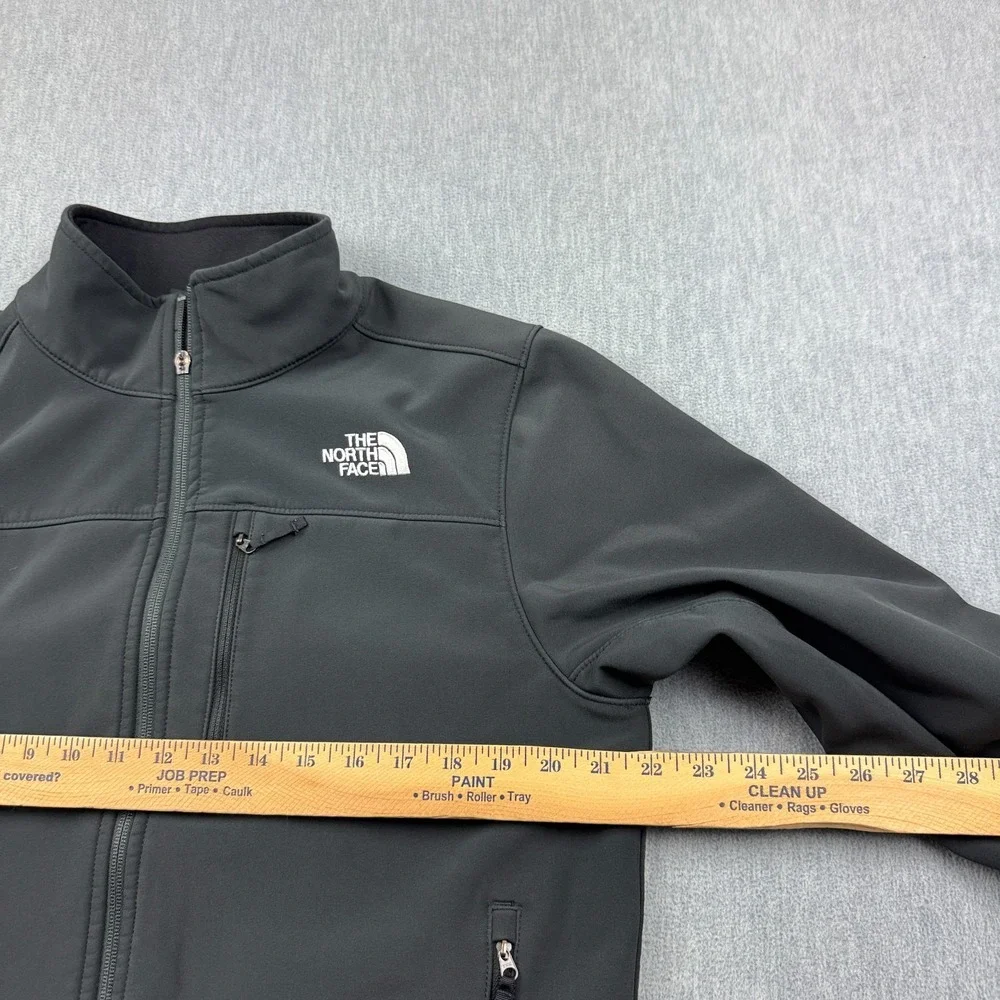 The North Face Jacket Men Medium Black Apex Windwall Fleece Lined Softshell FLAW